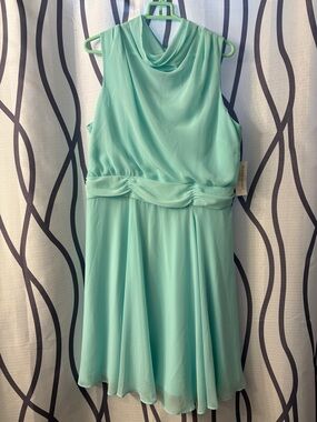 eva mendes for New York & Company Mint Green Cowl Neck Midi Dress